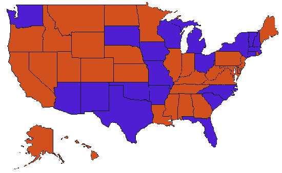 State-by-state Google-predicted US election map