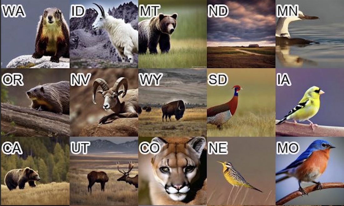 State animals imagined by AI